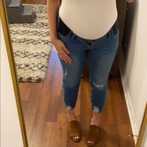 Indigo blue maternity jeans